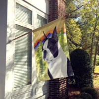 Boston Terrier Flag Canvas House Size