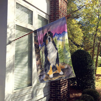 Bernese Mountain Dog Flag Canvas House Size