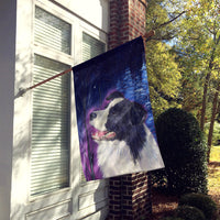 Starry Night Border Collie Flag Canvas House Size