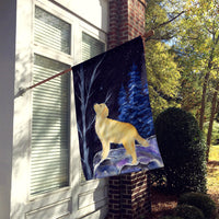 Starry Night Golden Retriever Flag Canvas House Size