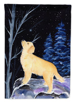 Starry Night Golden Retriever Flag Canvas House Size