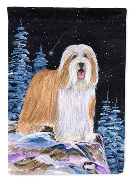 Starry Night Bearded Collie Flag Canvas House Size