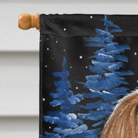 Starry Night Bearded Collie Flag Canvas House Size