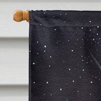 Starry Night Bearded Collie Flag Canvas House Size