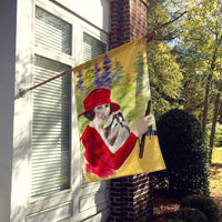 Lady driving with her Shih Tzu Flag Canvas House Size