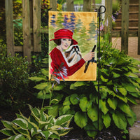 Lady driving with her Shih Tzu Flag Garden Size