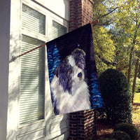 Starry Night Border Collie Flag Canvas House Size