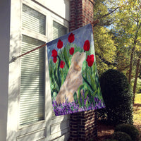 Golden Retriever Flag Canvas House Size