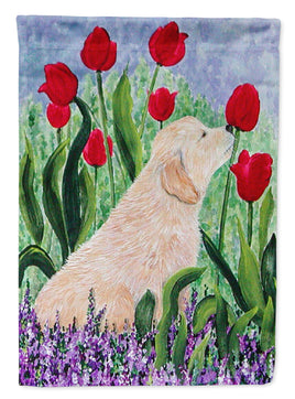 Golden Retriever Flag Canvas House Size