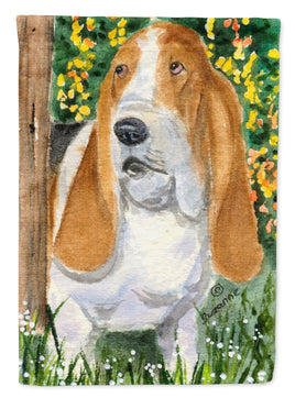 Basset Hound Flag Canvas House Size