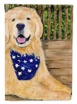 Golden Retriever Flag Canvas House Size