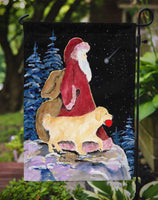 Santa Claus with  Golden Retriever Flag Garden Size