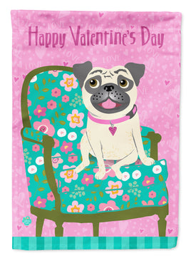 Happy Valentine's Day Pug Flag Garden Size VHA3002GF