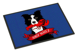 Ahoy Matey Nautical Border Collie Indoor or Outdoor Mat 24x36 VHA3011JMAT