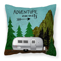 Airstream Camper Adventure Awaits Fabric Decorative Pillow VHA3022PW1818