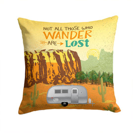 Airstream Camper Camping Wander Fabric Decorative Pillow VHA3026PW1414