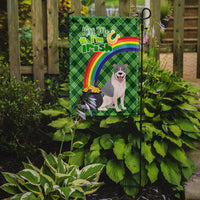 Blue and White Pit Bull Terrier St. Patrick's Day Flag Garden Size