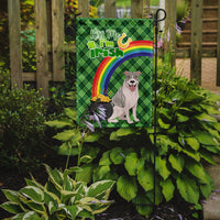 Blue Brindle Pit Bull Terrier St. Patrick's Day Flag Garden Size