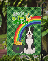 Black and White Border Collie St. Patrick's Day Flag Garden Size