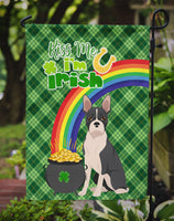 Black Boston Terrier St. Patrick's Day Flag Garden Size