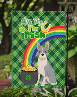 Blue Boston Terrier St. Patrick's Day Flag Garden Size