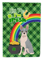 Blue Boston Terrier St. Patrick's Day Flag Garden Size