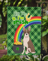 Brindle Boston Terrier St. Patrick's Day Flag Garden Size