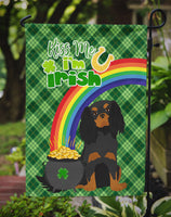 Black and Tan Cavalier Spaniel St. Patrick's Day Flag Garden Size