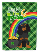 Black and Tan Cavalier Spaniel St. Patrick's Day Flag Garden Size