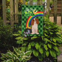 Blenheim Cavalier Spaniel St. Patrick's Day Flag Garden Size