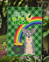 Blue and White Chihuahua St. Patrick's Day Flag Garden Size