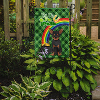 Black and Tan Chihuahua St. Patrick's Day Flag Garden Size