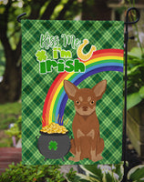 Chocolate and Tan Chihuahua St. Patrick's Day Flag Garden Size