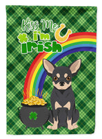 Black and Cream Chihuahua St. Patrick's Day Flag Garden Size