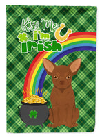 Chocolate Chihuahua St. Patrick's Day Flag Garden Size