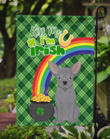 Blue Chihuahua St. Patrick's Day Flag Garden Size