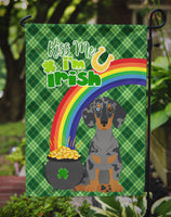 Black Dapple Dachshund St. Patrick's Day Flag Garden Size