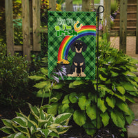 Black and Cream Dachshund St. Patrick's Day Flag Garden Size