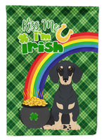 Black and Cream Dachshund St. Patrick's Day Flag Garden Size