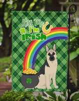 Black and Silver German Shepherd St. Patrick's Day Flag Garden Size