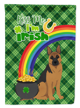 Black and Tan German Shepherd St. Patrick's Day Flag Garden Size