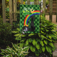 Black Great Dane St. Patrick's Day Flag Garden Size