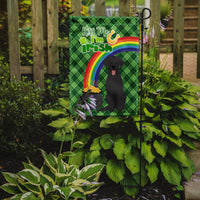 Black Labrador Retriever St. Patrick's Day Flag Garden Size