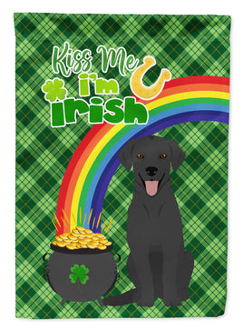 Black Labrador Retriever St. Patrick's Day Flag Garden Size