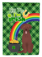 Chocolate Labrador Retriever St. Patrick's Day Flag Garden Size