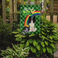 Black and White Papillon St. Patrick's Day Flag Garden Size