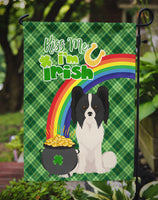 Black and White Papillon St. Patrick's Day Flag Garden Size