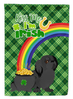 Black Pekingese St. Patrick's Day Flag Garden Size