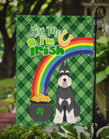 Black and Silver Schnauzer St. Patrick's Day Flag Garden Size