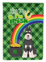 Black and Silver Schnauzer St. Patrick's Day Flag Garden Size